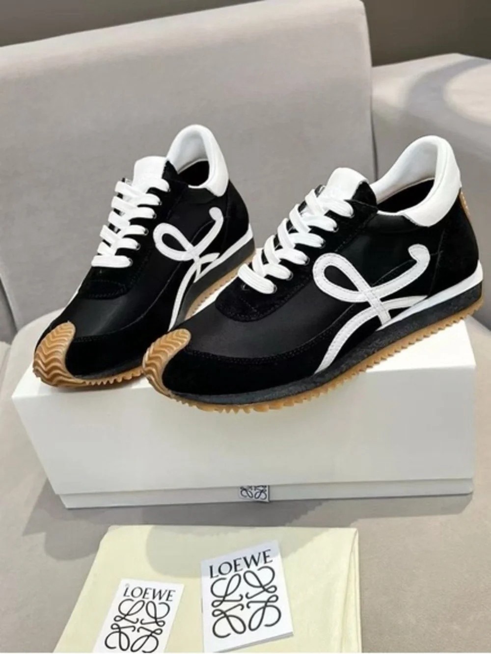 Loewe Black, White & Gum-Trim Women’s Runner Sneakers